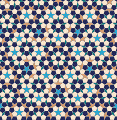 Penrose tiling Arabic Mosaic seamless pattern