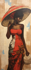 Painting of african beauty for canvas print