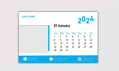 Horizontal desk calendar