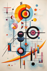 Abstract Geometric Art by Kandinsky: Dynamic Shapes and Harmonious Colors