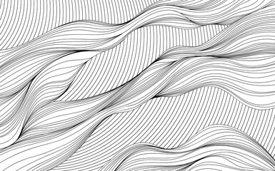 Abstract shape wallpaper. Hand drawn line illustration background. Ink painting style composition for decoration.