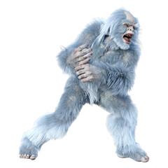 3D Rendering Yeti on White