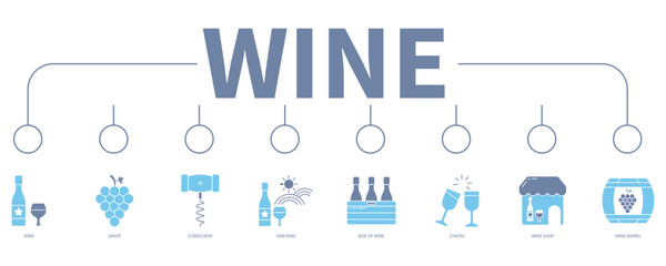 Fototapeta na wymiar Wine banner web icon vector illustration concept