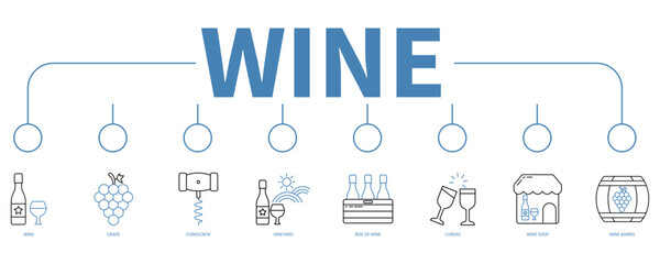 Fototapeta na wymiar Wine banner web icon vector illustration concept