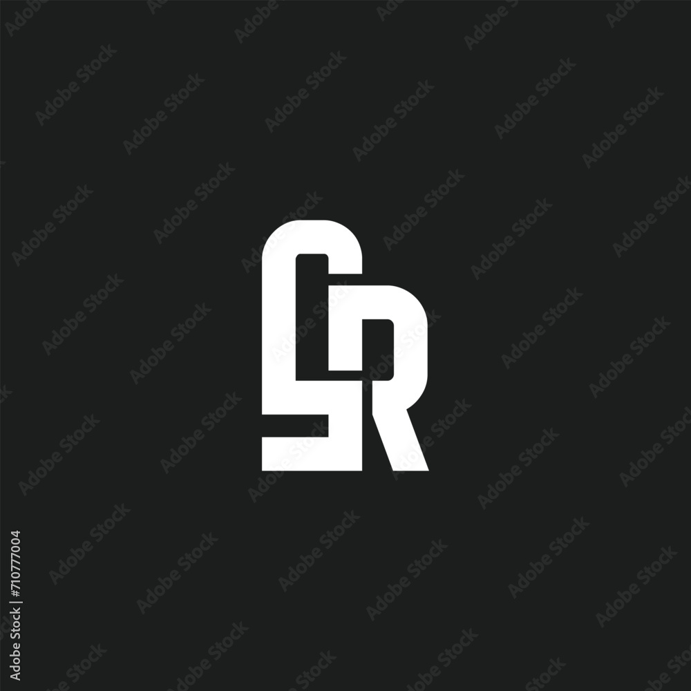 Poster sr monogram linked with black background