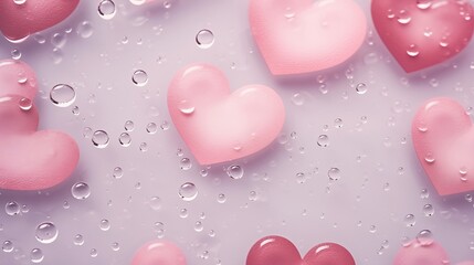 Valentine's Day card in gray and pink colors (pastel). Heart illustration. Love and feelings drawn in the picture.