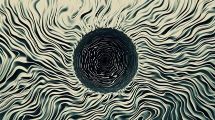 Ferrofluid vector pattern with a circle in the middle rippling out, vector, lines, organic