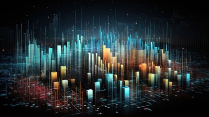 Representation of data analytics,charts, graphs and data driven insights emerging from a sea of information