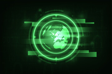 Vector Vector digital technology ecology banner green background. Cyber technology futuristic, abstract innovvetion futu data.
