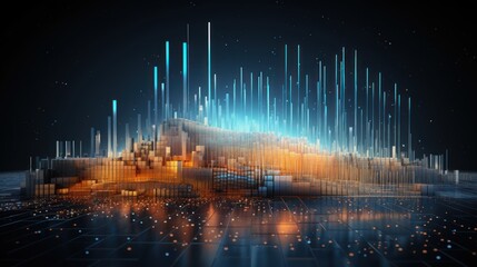 Fototapeta premium Representation of data analytics,charts, graphs and data driven insights emerging from a sea of information