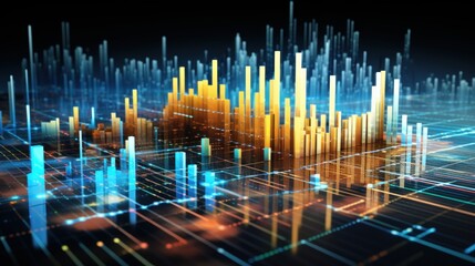 Representation of data analytics,charts, graphs and data driven insights emerging from a sea of information