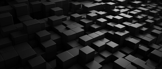 Abstract 3D style Cubes in Monochrome.