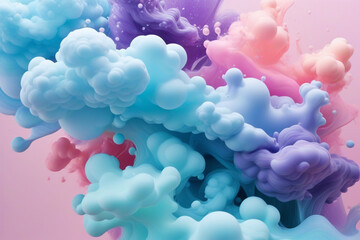 Сolorfull liquid paint swirling in water. Abstract watercolor paint background. Soft pastel  color. Abstract wallpaper