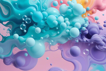 Obraz na płótnie Canvas Сolorfull liquid paint swirling in water. Abstract watercolor paint background. Soft pastel color. Abstract wallpaper
