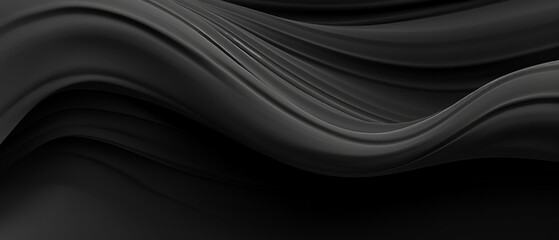 Sleek Black Abstract Waves.