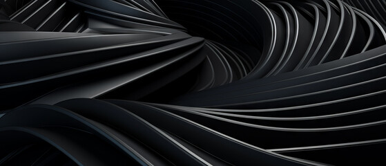Spiraling Black Geometric Folds.