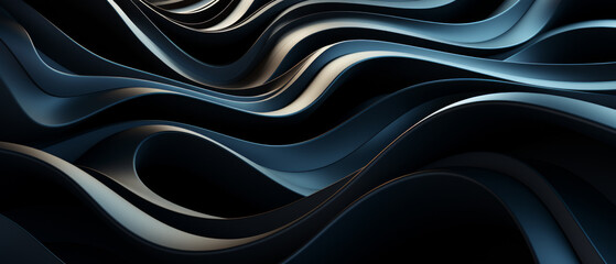 Obraz premium Ethereal Blue Waves on Black.