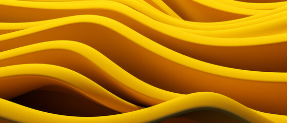 Vibrant Yellow Wavy Layers. - 710780806