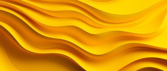 Fototapeta premium Vibrant Yellow Wavy Layers wallpaper.