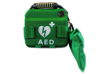 AED box or Automated External Defibrillator medical first aid device
