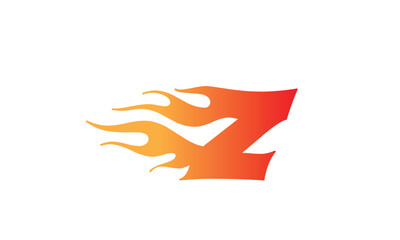 A to Z Fire logo Icon Alfabate letter fire logo design in a beautiful red and yellow gradient. Flame icon lettering concept vector illustration.