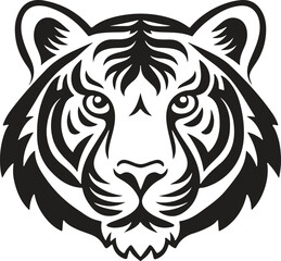 Tiger face silhouette vector illustration