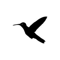 Flying Hummingbird Silhouette, can use Art Illustration, Website, Logo Gram, Pictogram or Graphic Design Element. Vector Illustration
