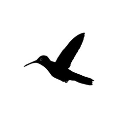 Flying Hummingbird Silhouette, can use Art Illustration, Website, Logo Gram, Pictogram or Graphic Design Element. Vector Illustration
