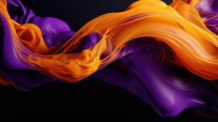 abstract harmony in motion vivid purple and fiery orange liquid art forms for compelling graphic design
