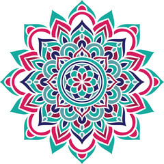 Floral vector illustration colorful mandala beautiful design.