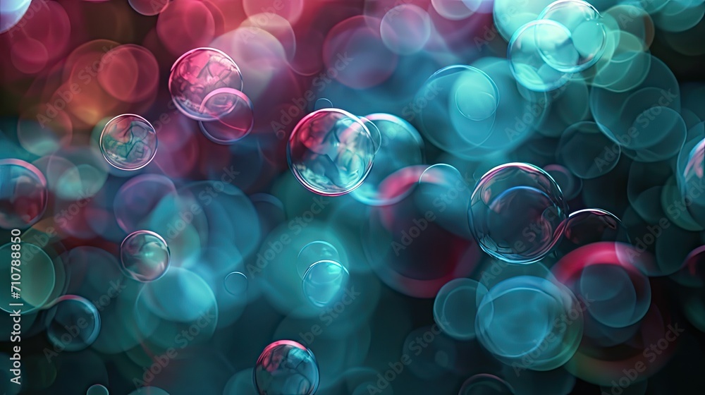 Poster bubbles on colorful bokeh background
