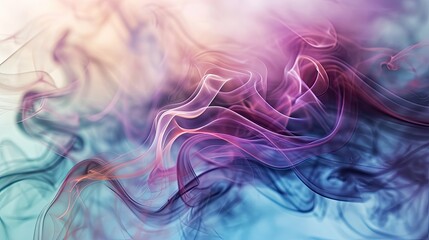 Abstract background smoke curves and wave in the blue and pink color