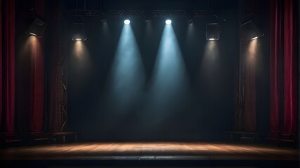 stage with spotlight on stage, moody stage light background