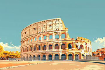 Fototapeta na wymiar Radiant Colosseum - Ultradetailed Illustration for Creative Marvels