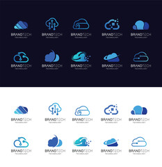 Set Of Analytic Data Cloud Logo Design Modern Technology