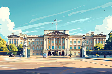 Fototapeta na wymiar Buckingham Elegance - Ultradetailed Illustration for Royal Grandeur