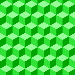Background of many volumetric green cubes.