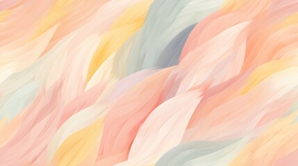  an abstract painting with pastel colors of pink, blue, yellow, and green on a white wallpaper. - obrazy, fototapety, plakaty