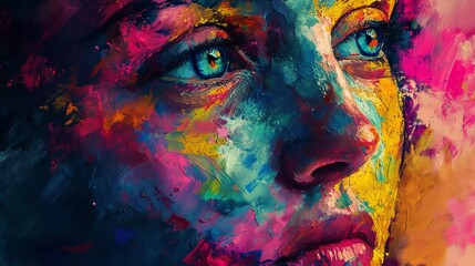 Colorful portrait of a woman