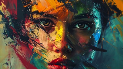 Colorful portrait of a woman