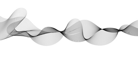 Abstract wavy grey stream element for design on transparent background isolated. frequency sound wave lines, technology, data science, business wave line background. Vector illustration.