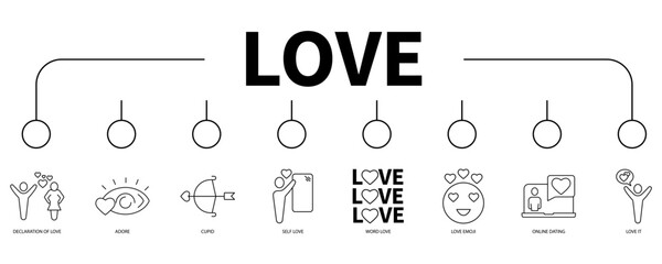 Love banner web icon vector illustration concept