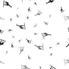 Seamless vector pattern with wild giraffe symbols, creating a creative monochrome background with rotated elements. Vector illustration on white background