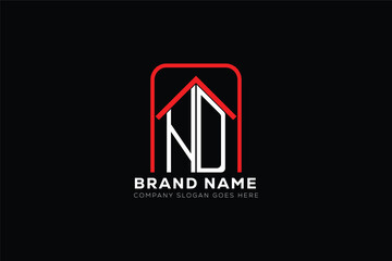 ND letter creative real estate vector logo design . ND creative initials letter logo concept. ND house sheap logo