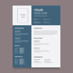 Professional CV resume template design vector. Clean Modern Resume Layout Vector Template for Business Job Applications, Minimalist resume cv template template cv design, multipurpose resume design.