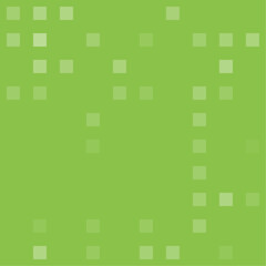 Abstract seamless geometric pattern. Mosaic background of white squares. Evenly spaced big shapes of different color. Vector illustration on light green background