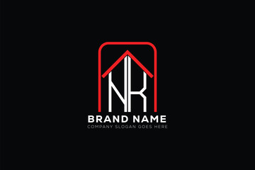 NK letter creative real estate vector logo design . NK creative initials letter logo concept. NK house sheap logo