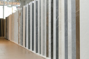 Obraz premium Porcelain stoneware tiles in a store