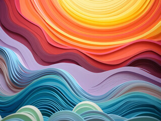 Obraz premium Layered paper in the form of a rainbow.