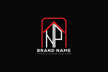 NP letter creative real estate vector logo design . NP creative initials letter logo concept. NP house sheap logo - obrazy, fototapety, plakaty